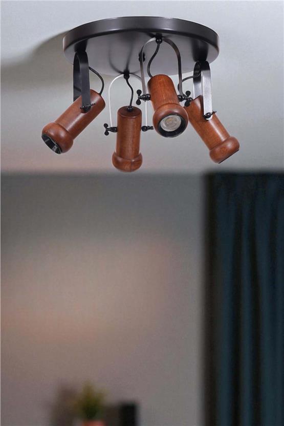 Lumexx Pascal 4 Lü Tepsili Ceviz Plafonyer Avize