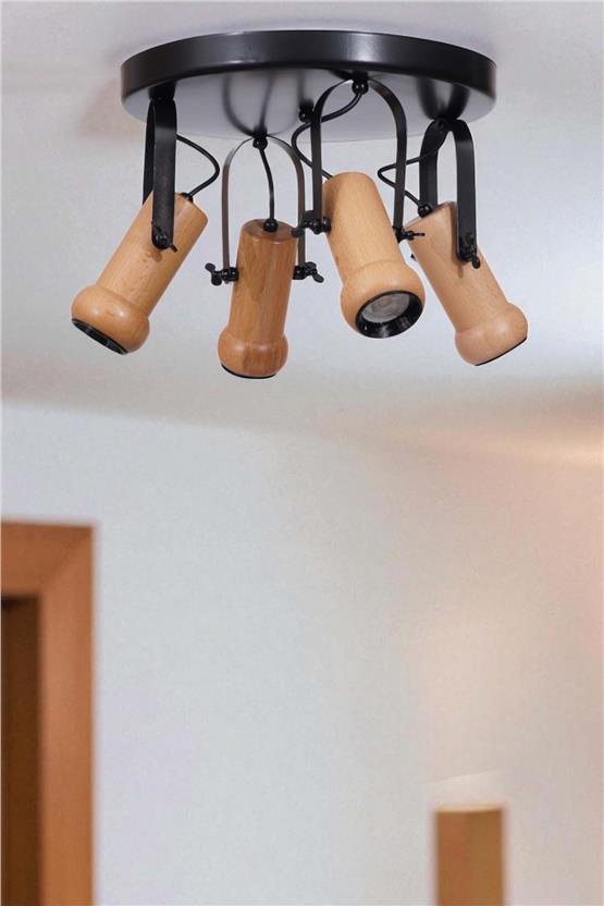 Lumexx Pascal 4 Lü Tepsili Naturel Plafonyer Avize