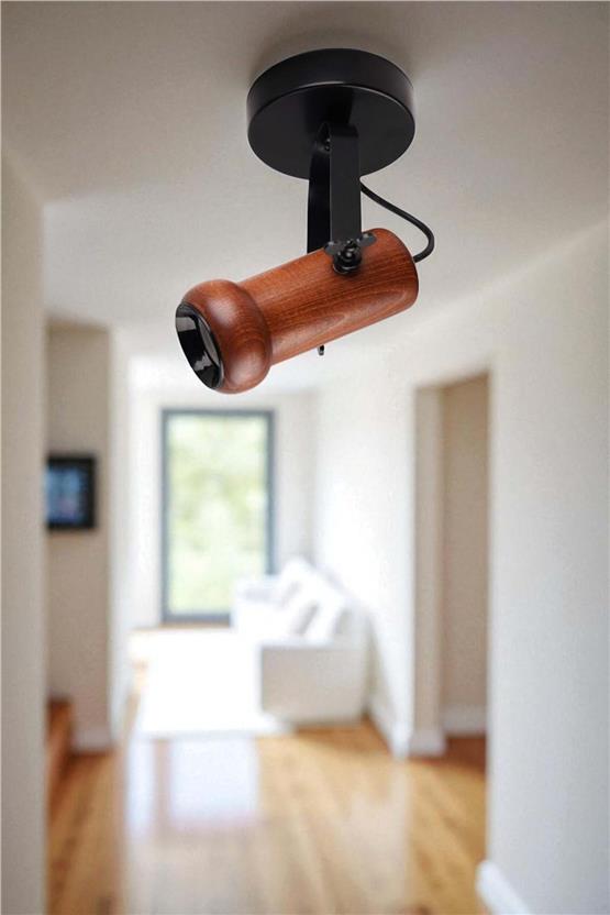 Lumexx Pascal Tekli Ceviz Plafonyer Avize