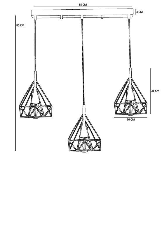 Lumexx Pramit 3 Lü Sıralı Eskitme Sarkıt