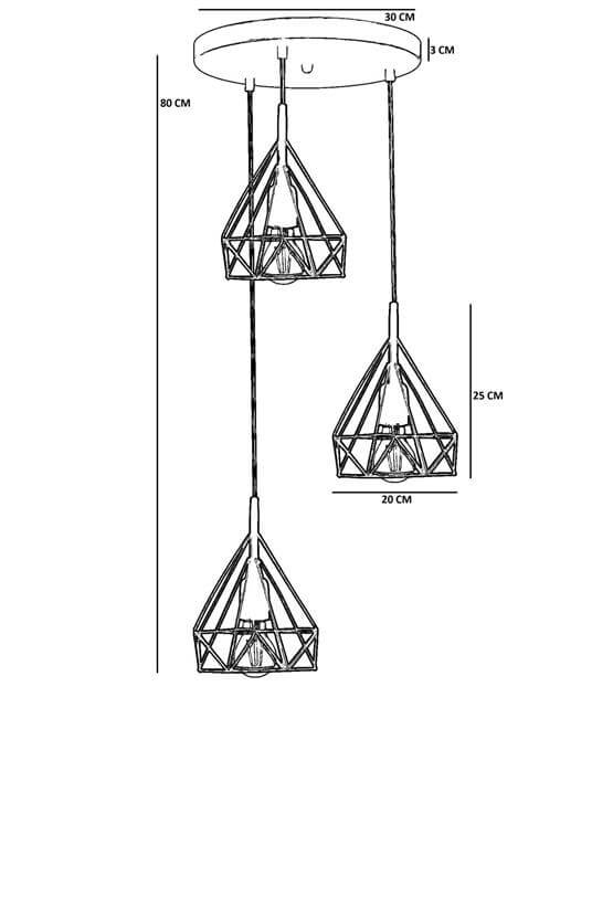 Lumexx Pramit 3 Lü Tepsili Siyah Sarkıt