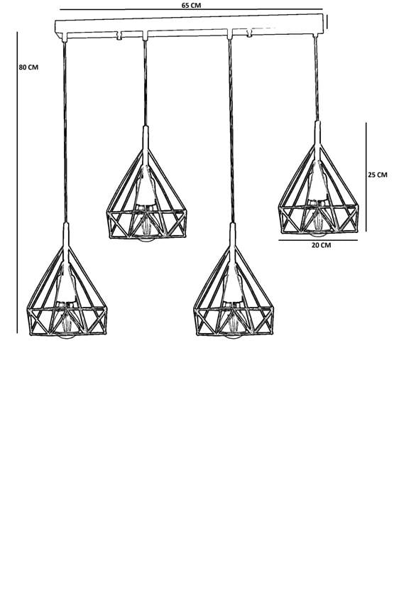 Lumexx Pramit 4 Lü Sıralı Eskitme Sarkıt