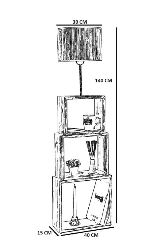 Lumexx Puzzle Ceviz Lambader 15-3 Abajurlu