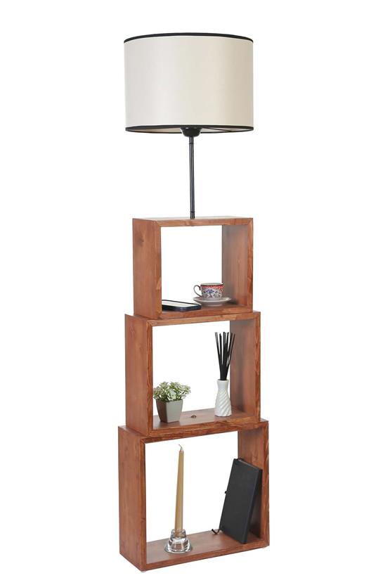 Lumexx Puzzle Ceviz Lambader Finli Krem Abajurlu