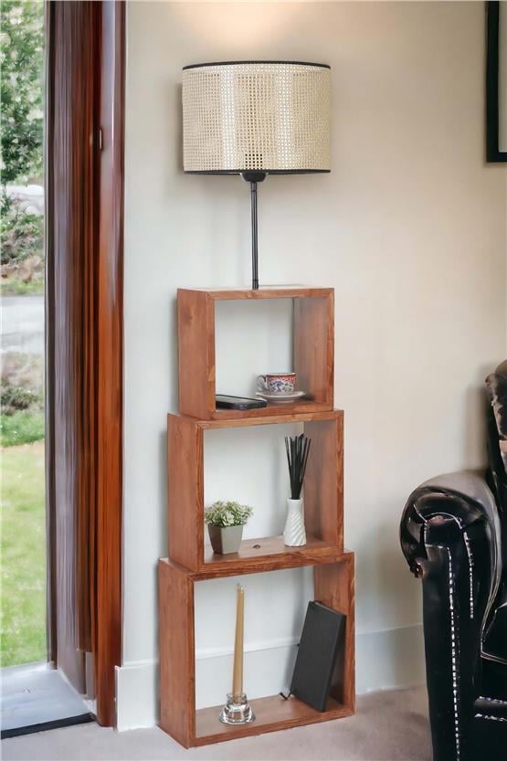 Lumexx Puzzle Ceviz Lambader Petek Abajurlu