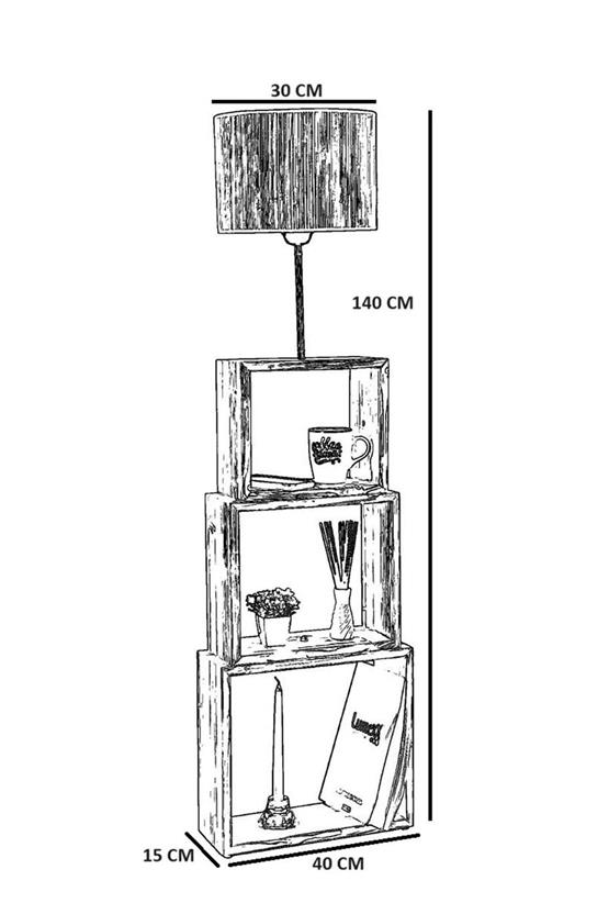 Lumexx Puzzle Ceviz Lambader Petek Abajurlu