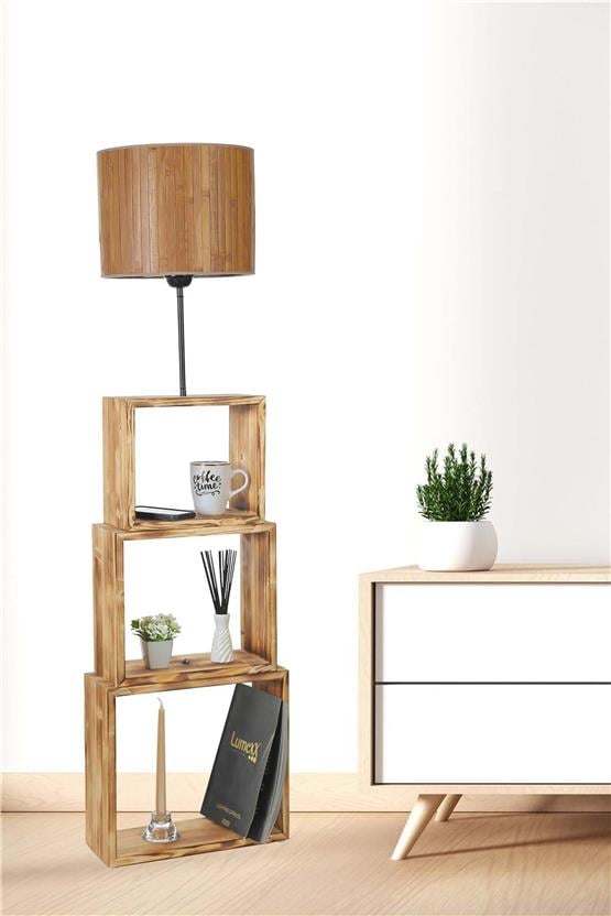 Lumexx Puzzle Yanık Lambader Bambu 01 Abajurlu