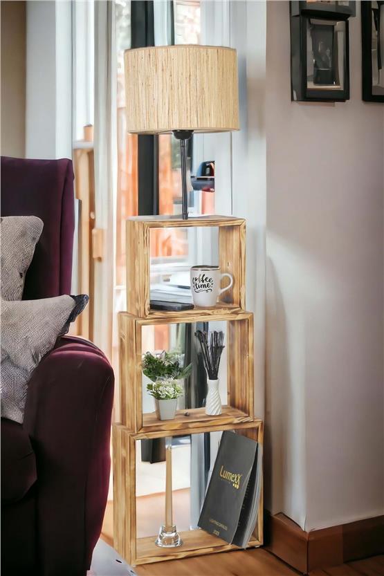 Lumexx Puzzle Yanık Lambader Bambu 010 Abajurlu