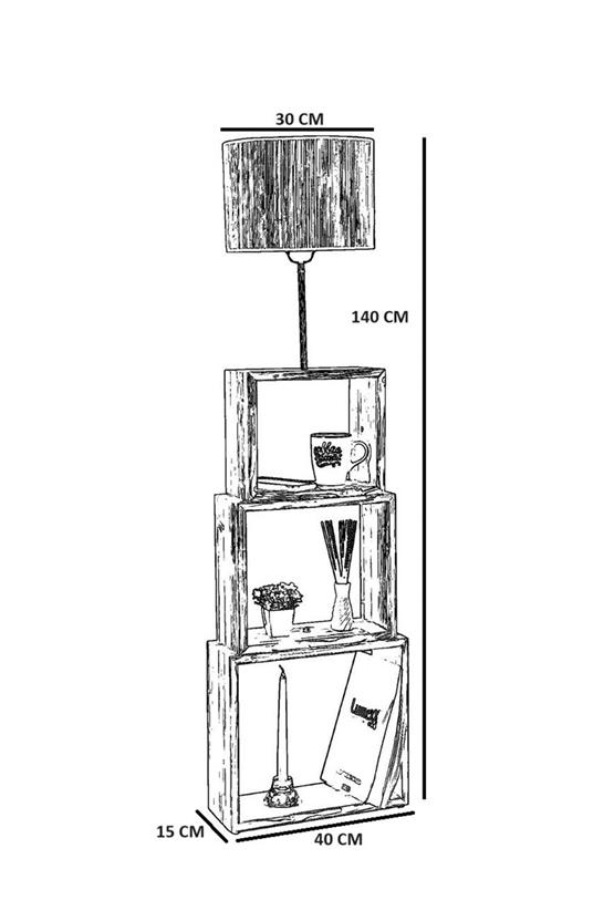 Lumexx Puzzle Yanık Lambader Bambu 02 Abajurlu