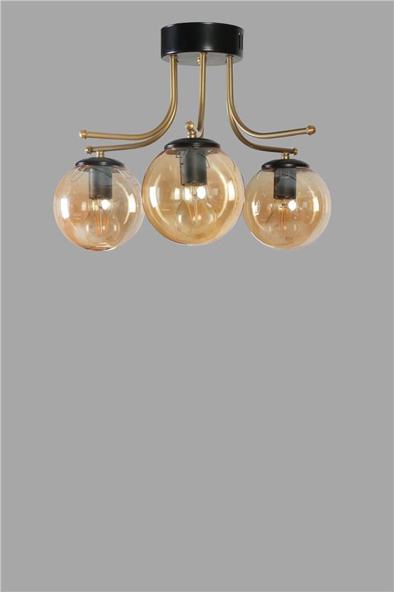 Lumexx Roma 3 Lü Siyah Bal Camlı Avize