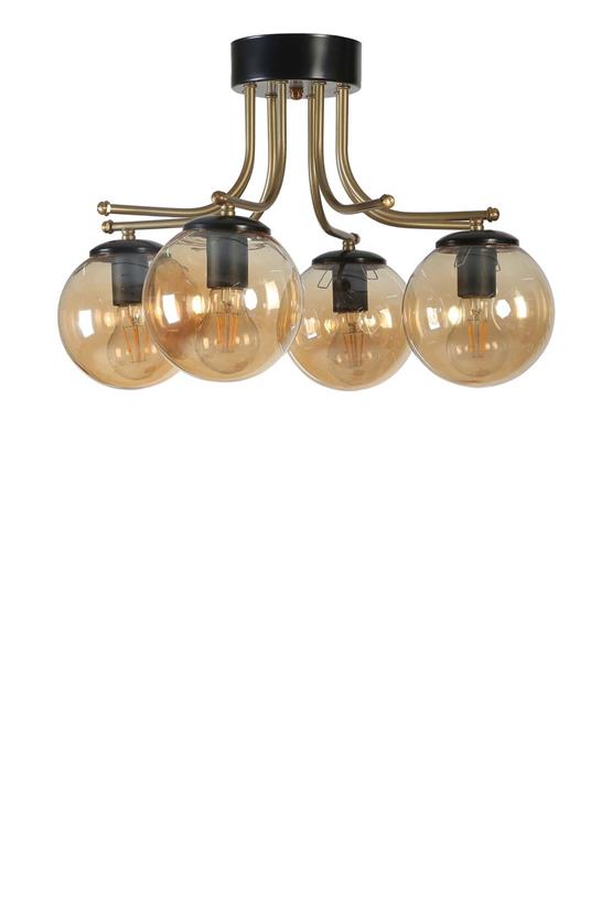 Lumexx Roma 4 Lü Siyah Bal Camlı Avize