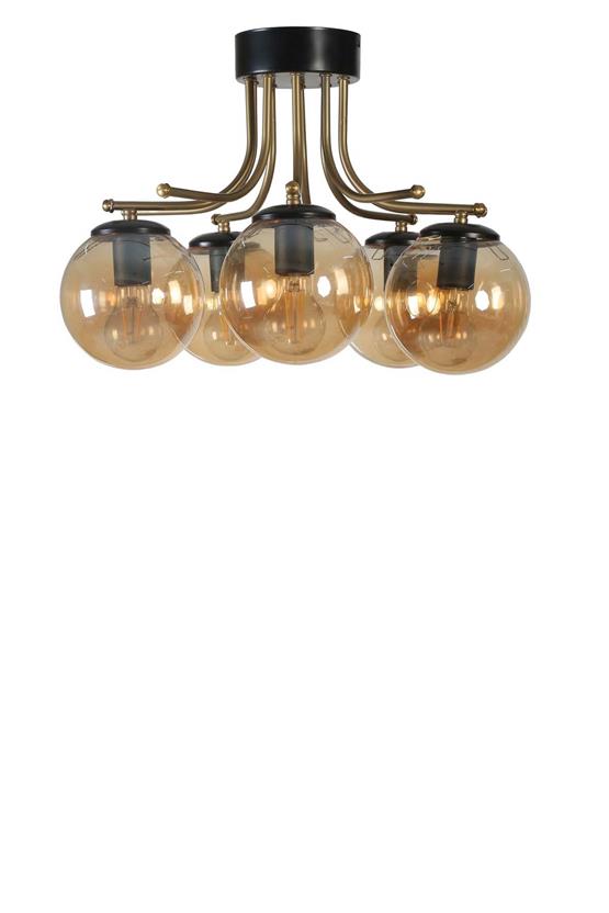 Lumexx Roma 5 Li Siyah Bal Camlı Avize