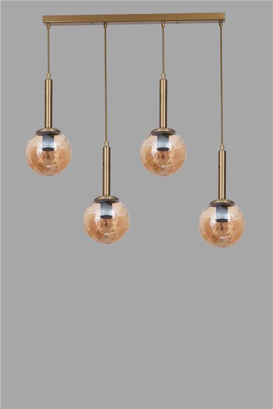 Lumexx Sezgi 4 Lü Sıralı Eskitme Bal Camlı Sarkıt