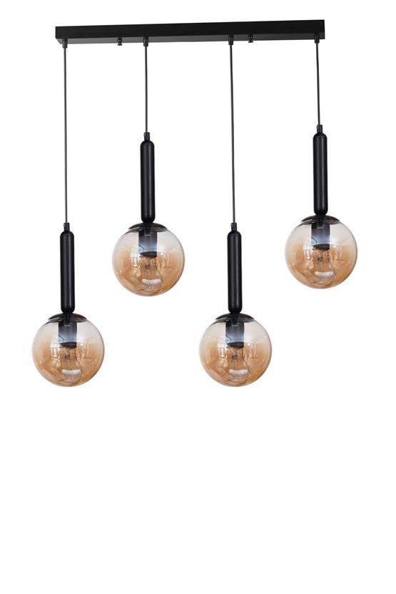 Lumexx Sezgi 4 Lü Sıralı Siyah Bal Camlı Sarkıt