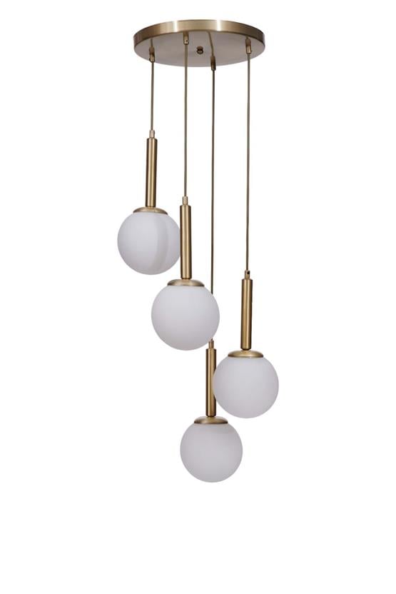 Lumexx Sezgi 4 Lü Tepsili Eskitme Beyaz Camlı Sarkıt