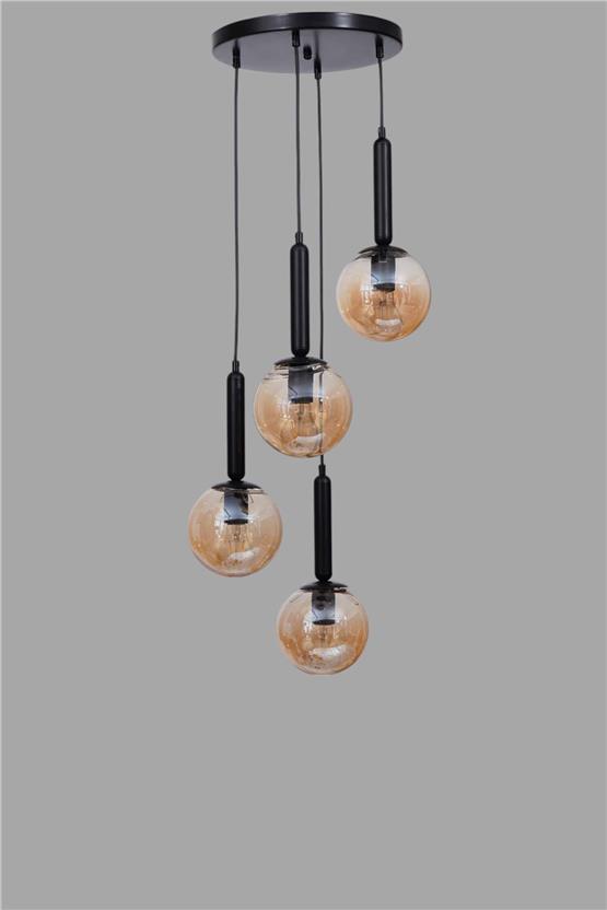 Lumexx Sezgi 4 Lü Tepsili Siyah Bal Camlı Sarkıt