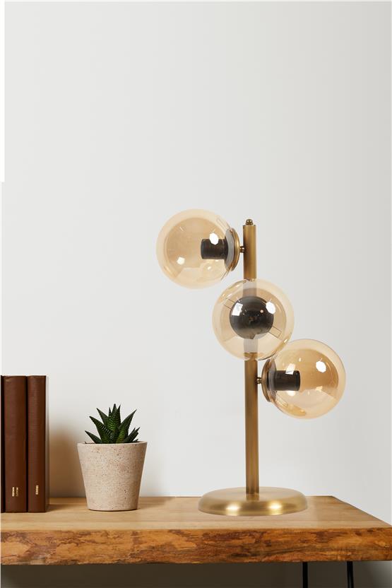 Lumexx Simay 3 Lü Eskitme Bal Camlı Masa Lambası