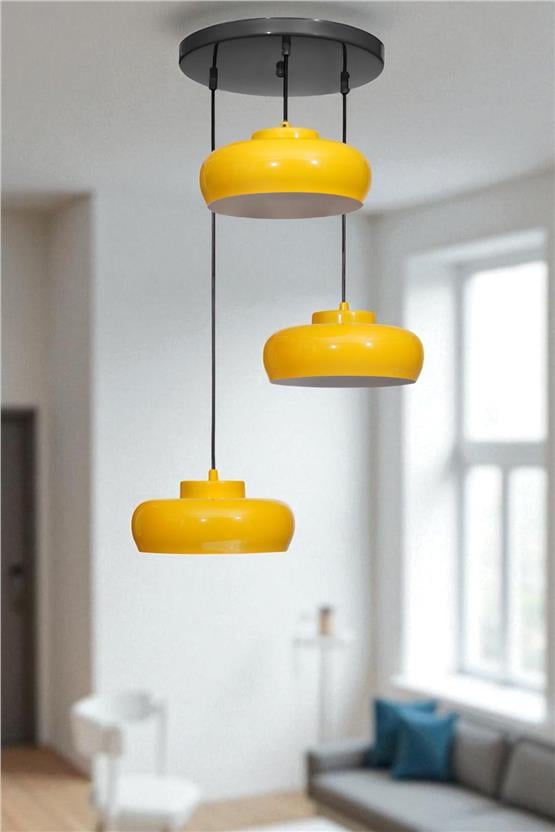 Lumexx Smith 3 Lü Tepsili Sarı Sarkıt