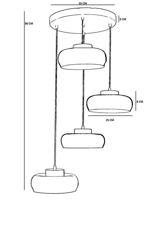 Lumexx Smith 4 Lü Tepsili Yeşil Sarkıt