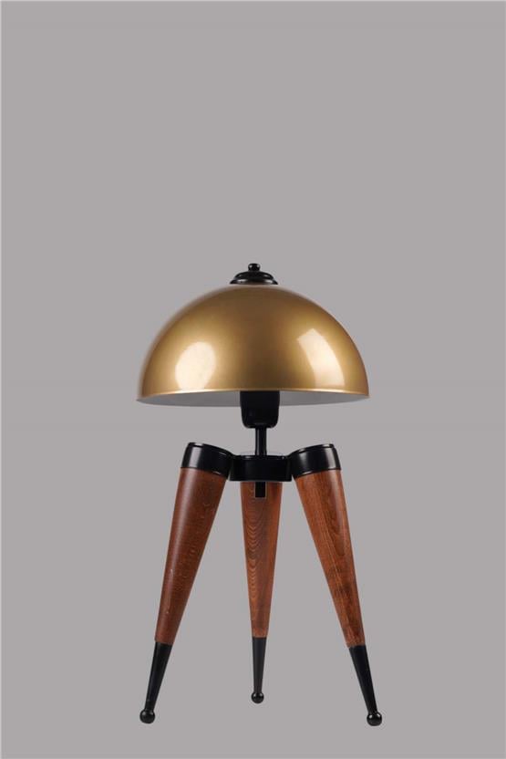 Lumexx Stil Ceviz Eskitme Retro Başlıklı Masa Lambası