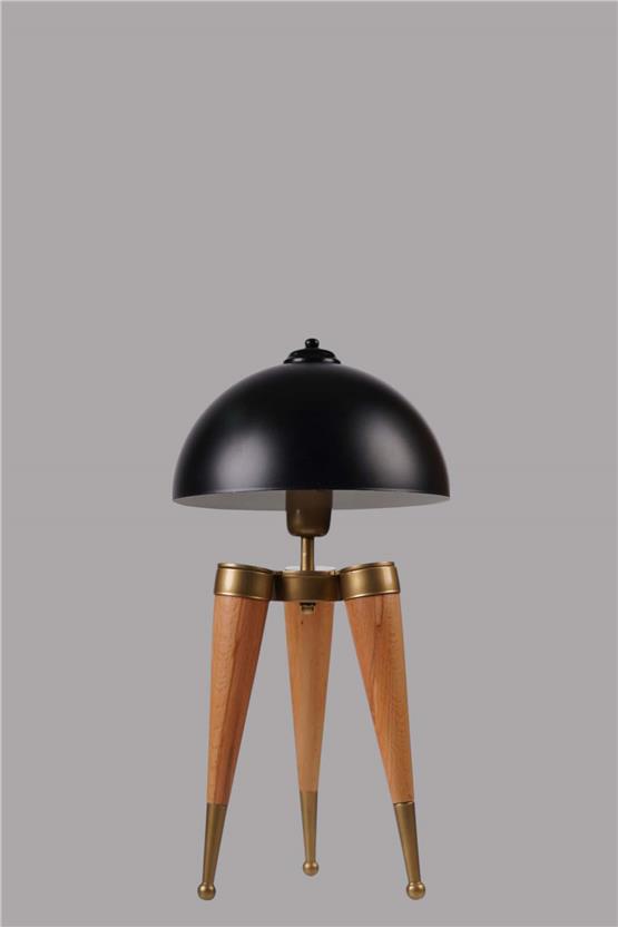 Lumexx Stil Naturel Siyah Retro Başlıklı Masa Lambası