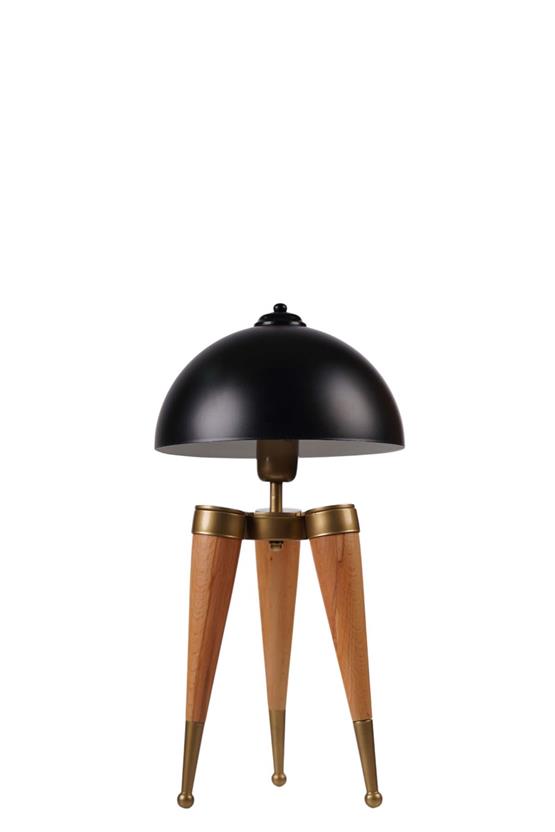 Lumexx Stil Naturel Siyah Retro Başlıklı Masa Lambası