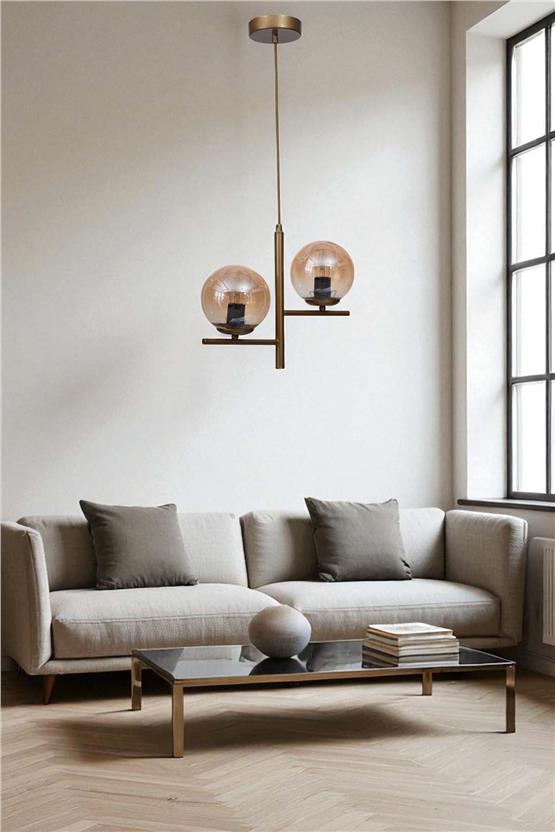 Lumexx Terra 2 Li Eskitme Bal Camlı Avize