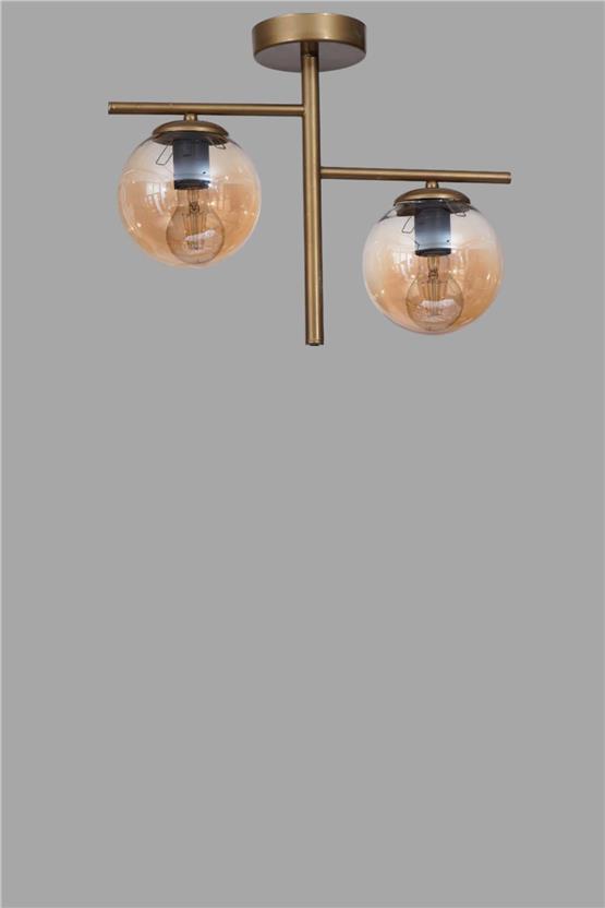 Lumexx Terra 2 Li Eskitme Bal Camlı Plafonyer Avize