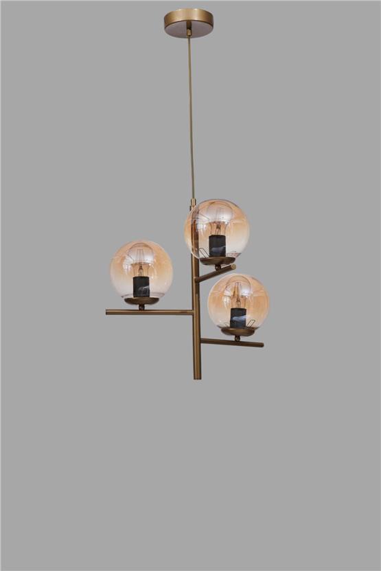 Lumexx Terra 3 Lü Eskitme Bal Camlı Avize