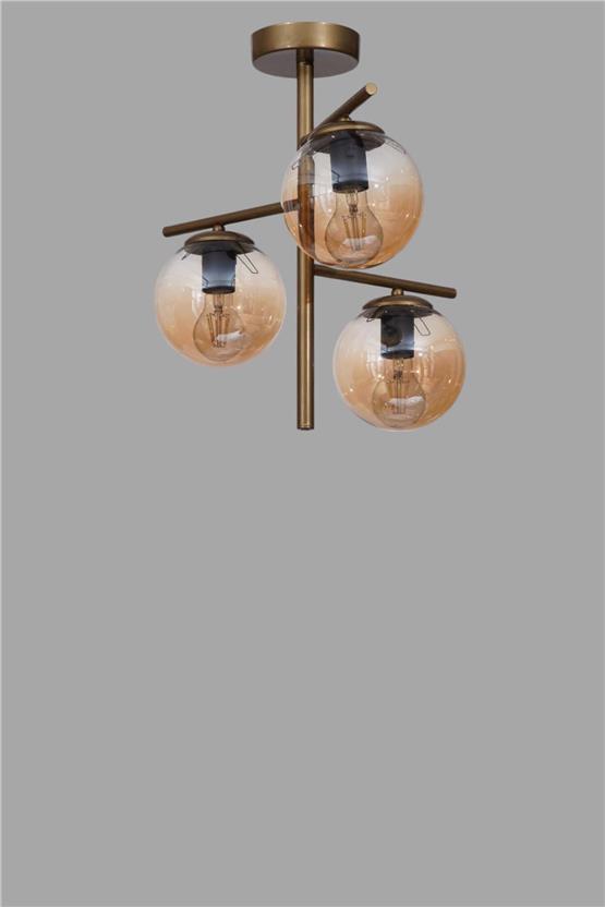 Lumexx Terra 3 Lü Eskitme Bal Camlı Plafonyer Avize