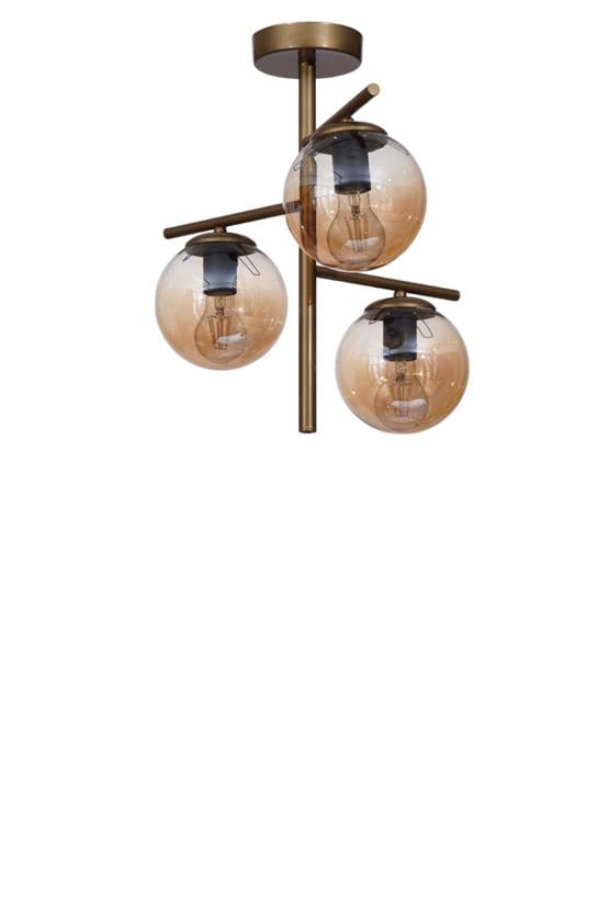 Lumexx Terra 3 Lü Eskitme Bal Camlı Plafonyer Avize