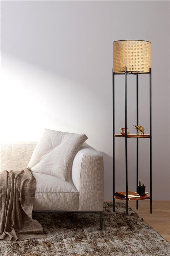Lumexx Vega Siyah Rattan Başlıklı Lambader