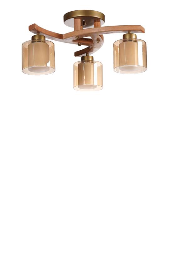 Lumexx Weston 3 Lü Naturel Çift Camlı Plofonyer Avize