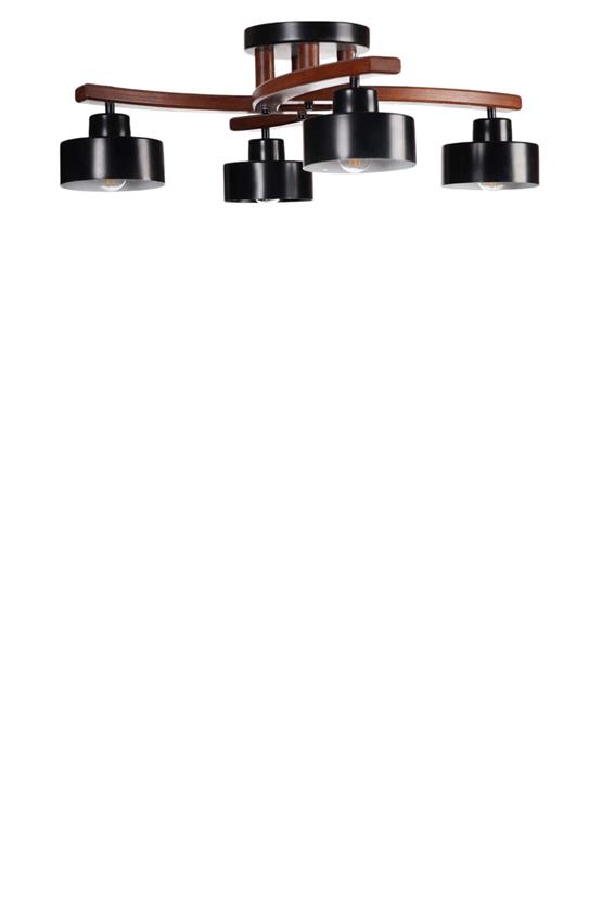 Lumexx Weston 4 Lü Ceviz Metal Başlıklı Plofonyer Avize