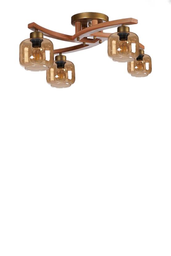 Lumexx Weston 4 Lü Naturel Bal Camlı Plofonyer Avize