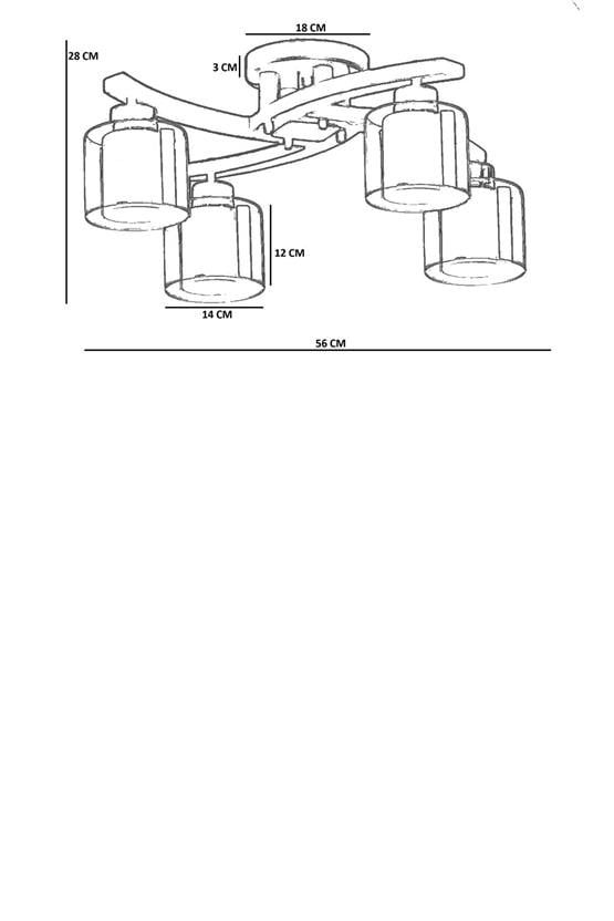 Lumexx Weston 4 Lü Naturel Çift Camlı Plofonyer Avize