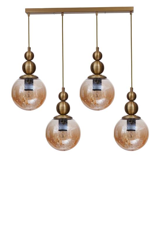 Lumexx Yaren 4 Lü Sıralı Eskitme Bal Camlı Sarkıt