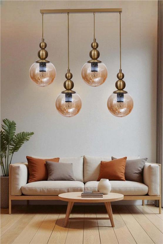 Lumexx Yaren 4 Lü Sıralı Eskitme Bal Camlı Sarkıt