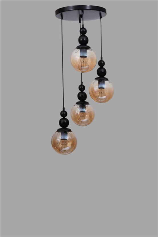 Lumexx Yaren 4 Lü Tepsili Siyah Bal Camlı Sarkıt