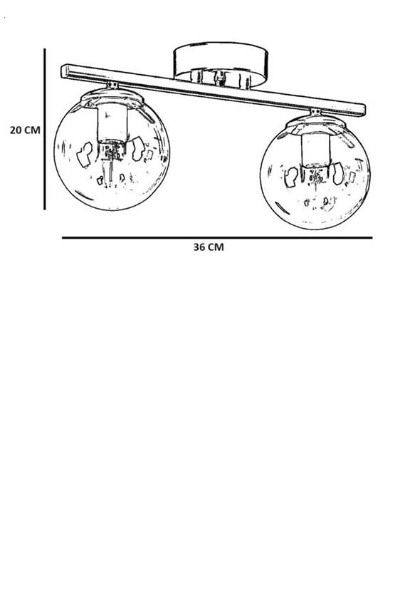 Lumexx Yeni Can 2 Li Mat Krom Beyaz Camlı Avize