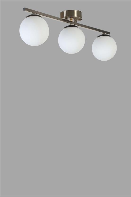 Lumexx Yeni Can 3 Lü Mat Krom Beyaz Camlı Avize