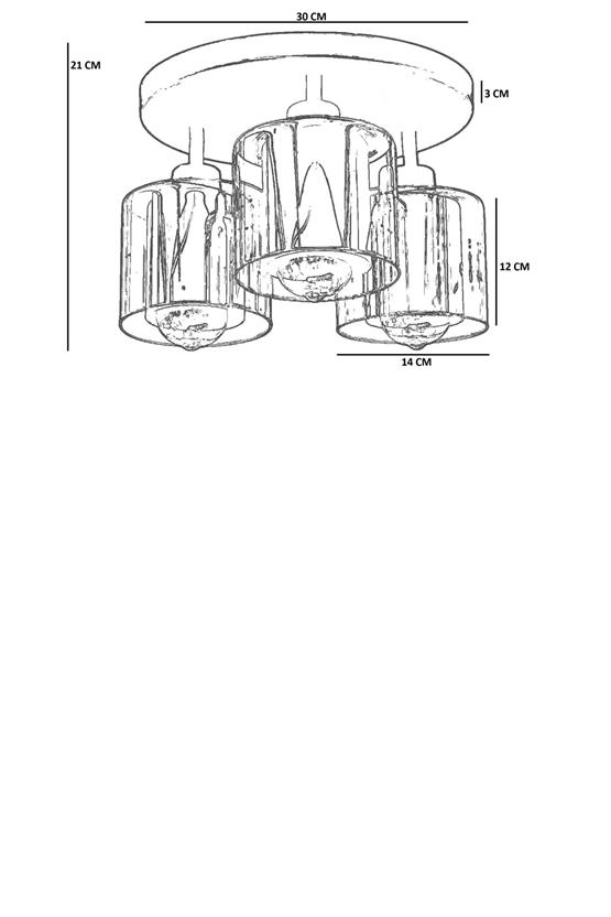 Lumexx Yeni Sahra 3 Lü Tepsili Eskitme Plafonyer Avize