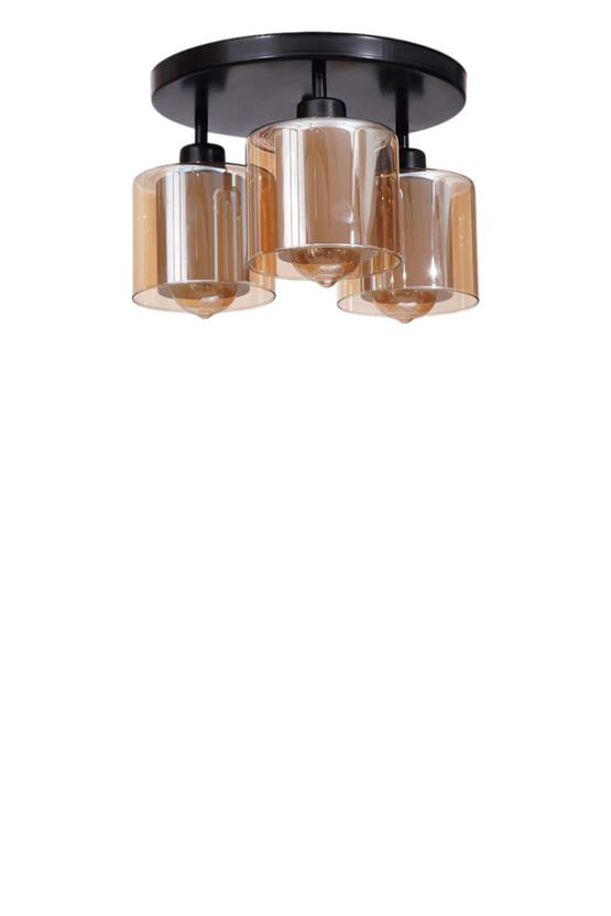 Lumexx Yeni Sahra 3 Lü Tepsili Siyah Plafonyer Avize