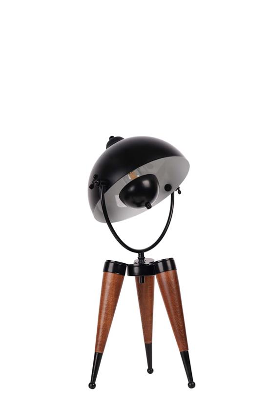 Lumexx Yeni Stil Ceviz Siyah Retro Başlıklı Masa Lambası