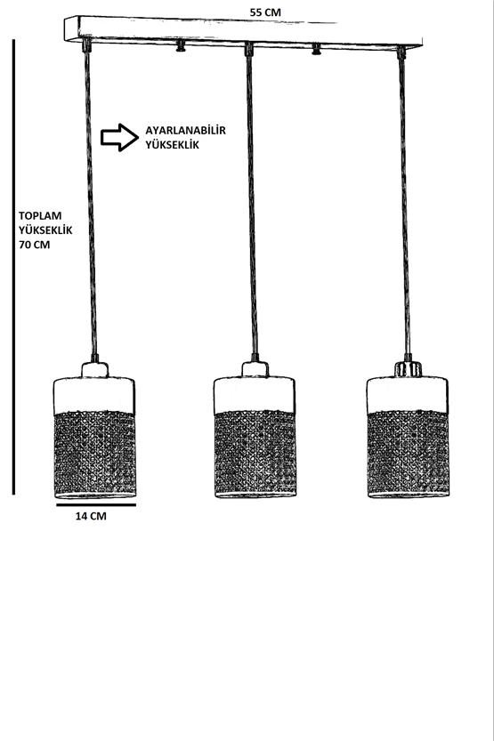 Lumexx Zeus 3 Lü Sıralı Eskitme Sarkıt