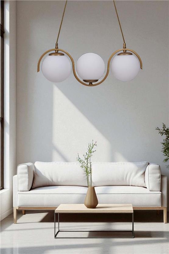 Lumexx Zoe 3 Lü Eskitme Beyaz Camlı Sarkıt