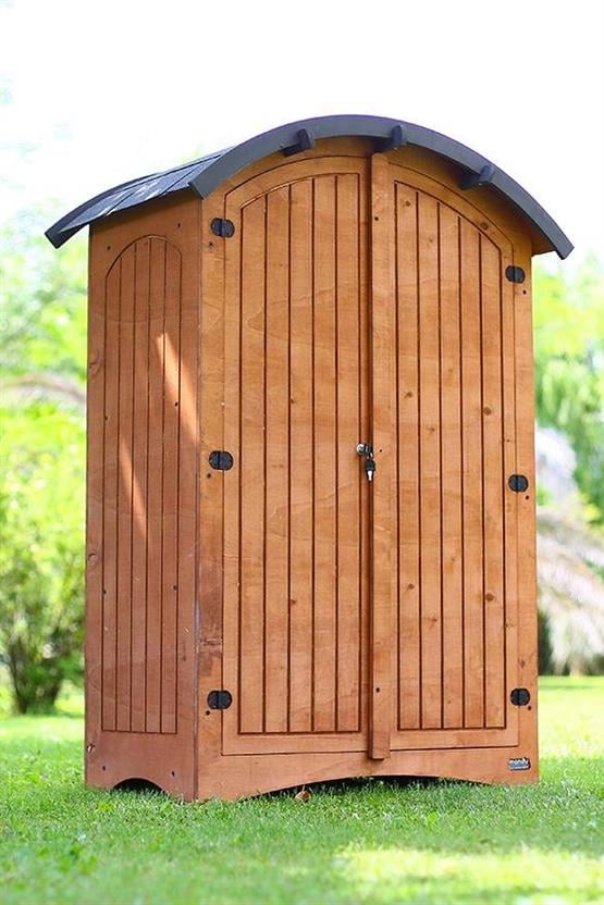 Mandu Ahşap Bahçe Depolama Dolabı Radıus Çatılı-Mnd187