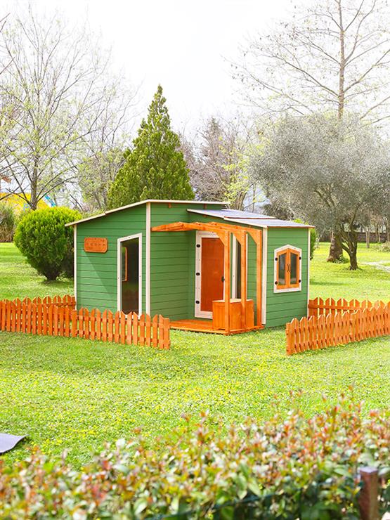 Mandu Ahşap Bahçeli Modern Playhouse (Oyun Evi) Mnd235