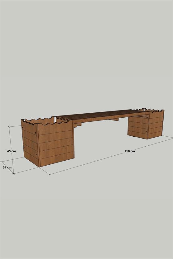 Mandu Ahşap Bank Saksı-Mnd165