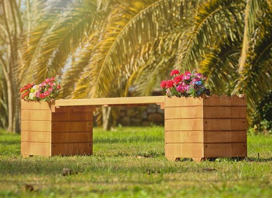 Mandu Ahşap Bank Saksı-Mnd165